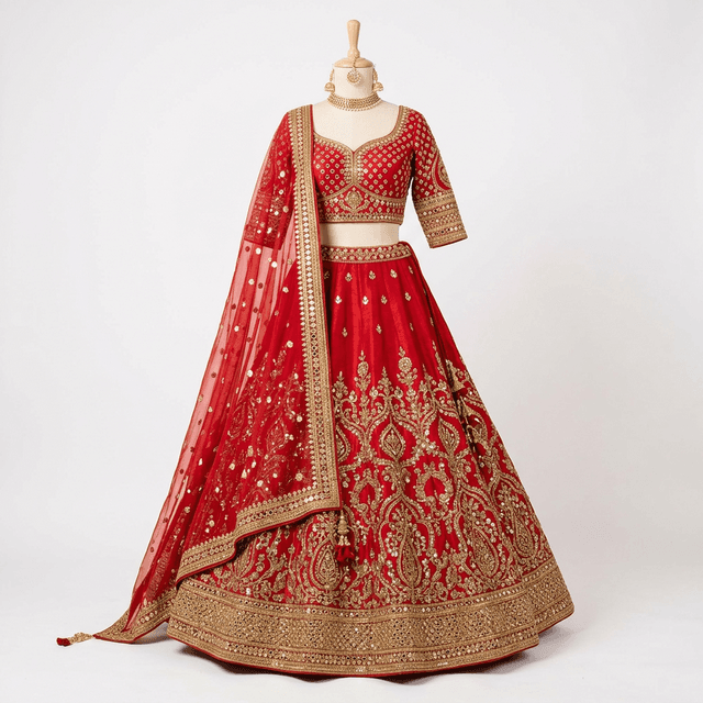 Ruhani Crimson Bridal Lehenga